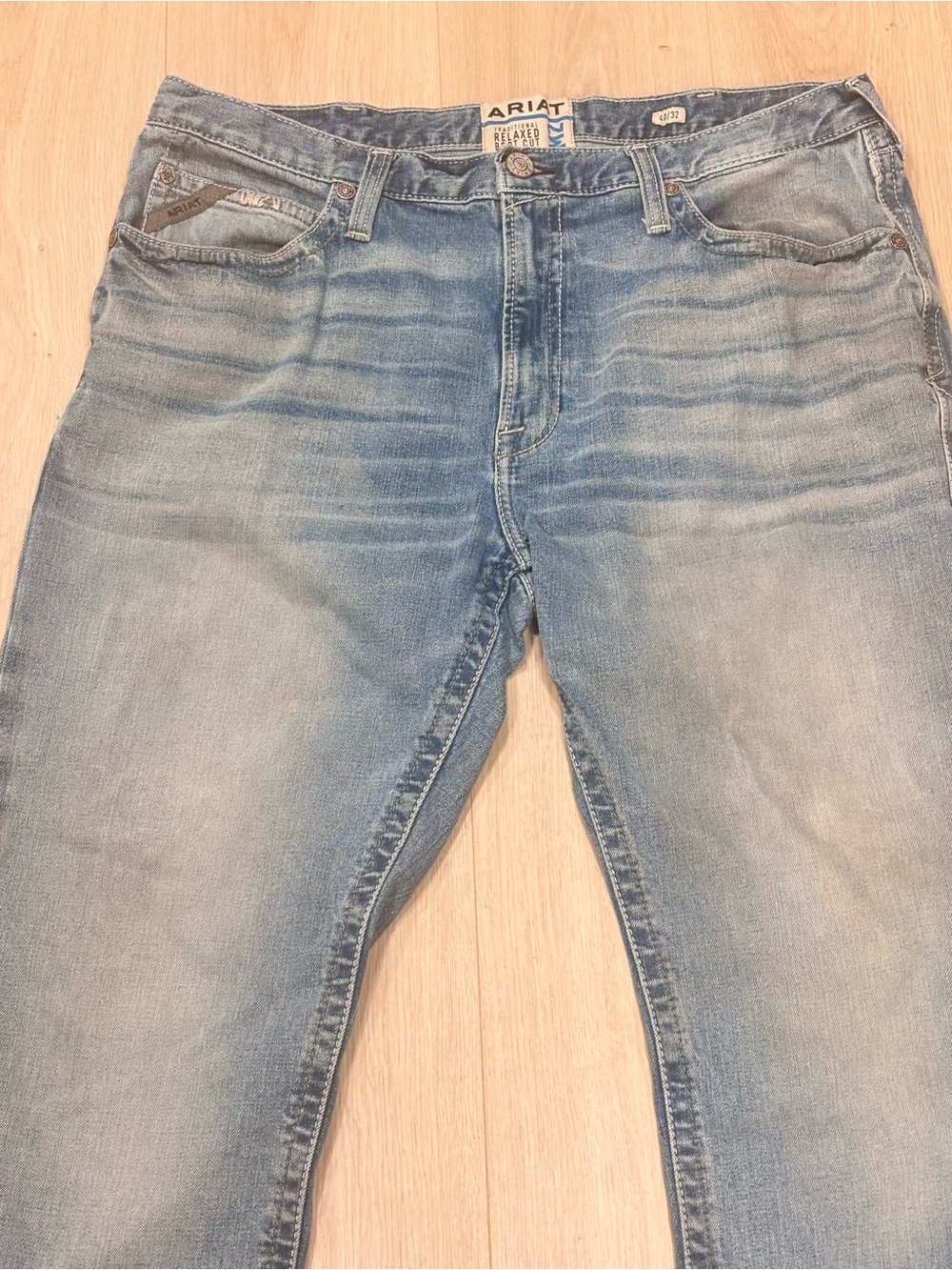 Ariat M4 Boot Jeans Mens 40x32 western Blue Wash Relaxed Bootcut Denim  stretch